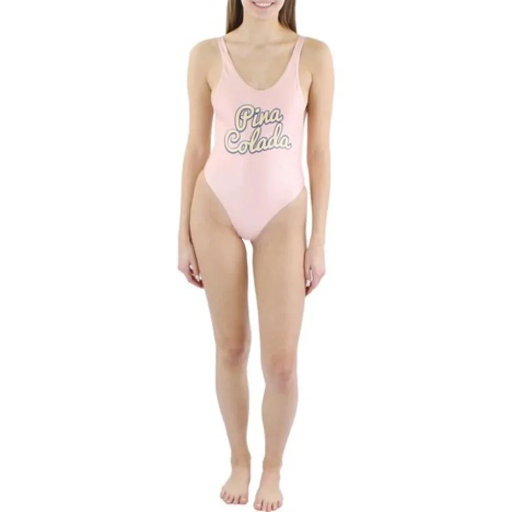 NWT [Charlie Holiday] Pina Colada Graphic High-Cut One-Piece Swimsuit Women's 2 - Picture 3 of 8
